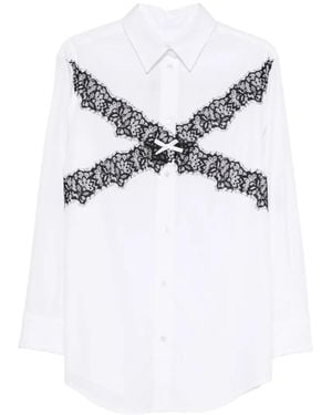 Viktor & Rolf Camisa Con Ribete De Encaje - Blanco