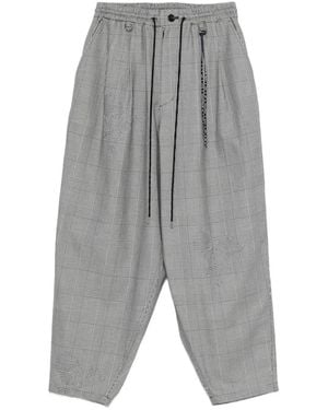 Mastermind Japan ハウンドトゥース フランネルパンツ - グレー