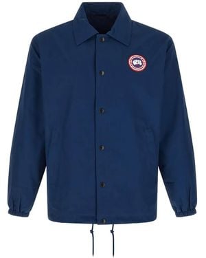 Canada Goose Logo-Patch Jacket - Blue