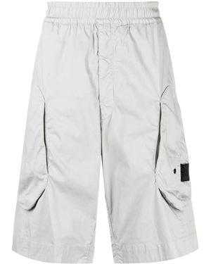 Stone Island Shadow Project Cotton-Blend Drop-Crotch Shorts - White