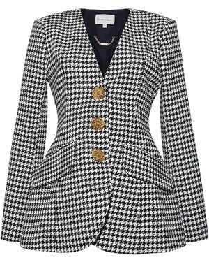 Cara Cara Houndstooth Single-Breasted Blazer - Black