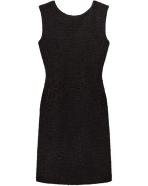 Another Tomorrow Sleeveless Tweed Mini Dress - Black