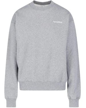 Sporty & Rich Logo-Print Cotton-Blend Sweatshirt - Grey