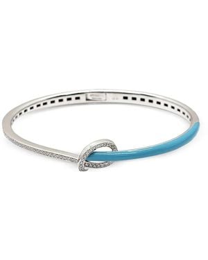 Andreoli 18Kt Witgouden Armband Met Diamant En Geknoopt Detail