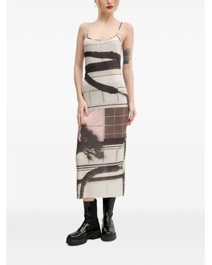 Desigual Graphic-Print Midi Dress - White