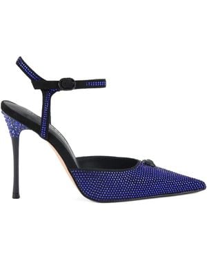 Kurt Geiger 105mm Eagle Crystal-embellished Ankle-strap Sandals - ブルー