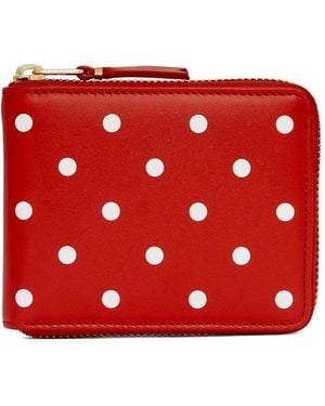 Comme des Garçons Polka-Dot Zip-Around Wallet - Red