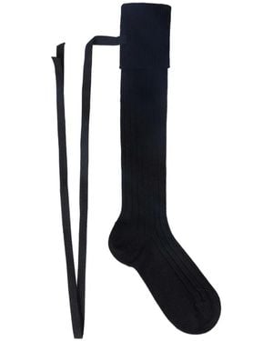 Ann Demeulemeester Chaussettes En Maille Nervurée - Black