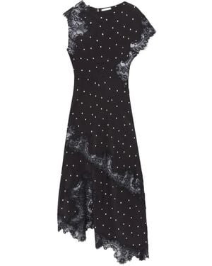 A.L.C. Alessia Polka-Dot Lace-Trim Maxi Dress - Black