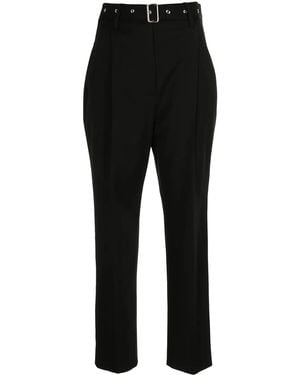 Proenza Schouler Cropped Suiting Carrot Leg Trousers - Black