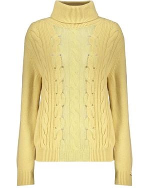 Herno High-neck cable-knit sweater - Amarillo