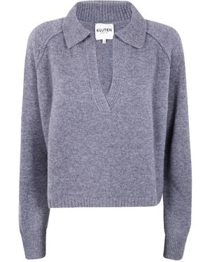 Kujten Aenora Polo-Neck Cashmere Jumper - Blue