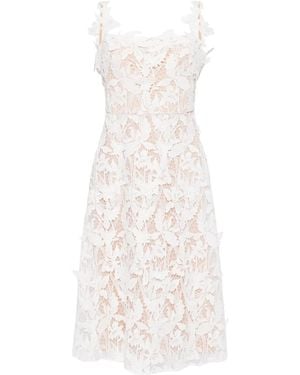 Marchesa Midikleid Mit Spitzendetail - Weiß