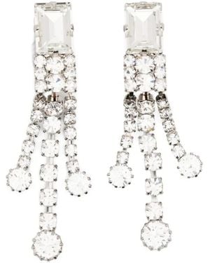 Alessandra Rich Crystal Embellished Earrings - White