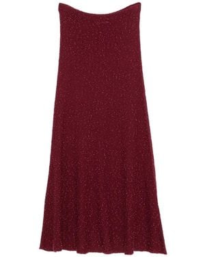 Gabriela Hearst Sabine Beads-Detail Midi Skirt - Red