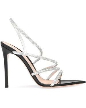 Gianvito Rossi 105Mm Crystal Ettie Sandals - White