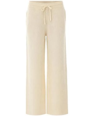 Soft Goat Double-Knit Track Trousers - White
