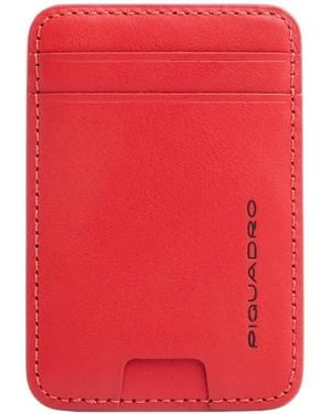 Piquadro Logo-Print Cardholder - Red