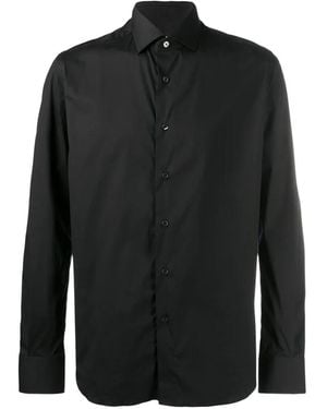 Xacus Spread-Collar Button-Up Shirt - Black
