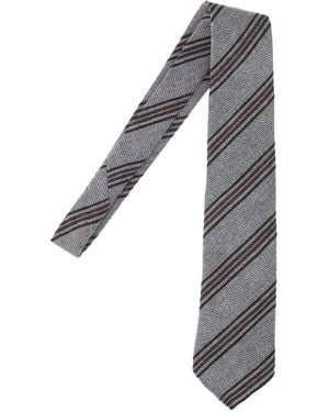 Cesare Attolini Gestreifte Krawatte - Grau