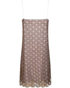 ROTATE BIRGER CHRISTENSEN Scallop Embellished Mini Dress - Brown