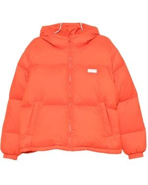 MSGM Doudoune À Plaque Logo - Orange
