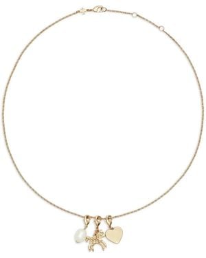 Tory Burch Curiosity Horse-Pendant Necklace - White