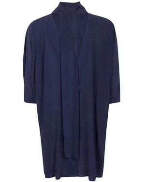 Gentry Portofino Scarf-Neck Cardigan - Blue