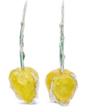 Marni Enamelled Tulip Earrings - White