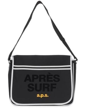 APRÈS SURF Logo-Print Contrast-Trim Shoulder Bag - Black