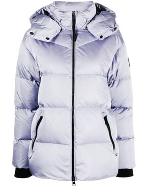Woolrich Logo-Patch Hooded Padded Jacket - Blue