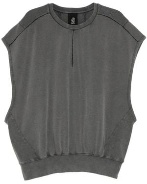 Thom Krom Distressed-Effect Sleeveless Sweatshirt - Gray