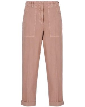Peserico Patch-Pocket Turn-Up Trousers - Natural