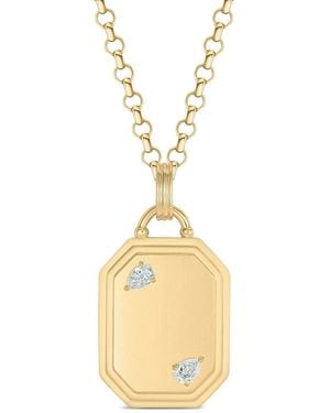 Phillips House 18K Dog Tag Diamond Necklace - Metallic