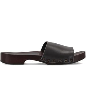LA ROSE Leather Sandals - Black