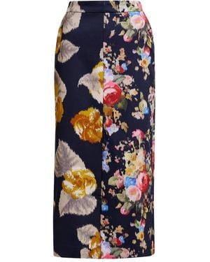 Essentiel Antwerp Jonsea Floral-Print Skirt - Blue