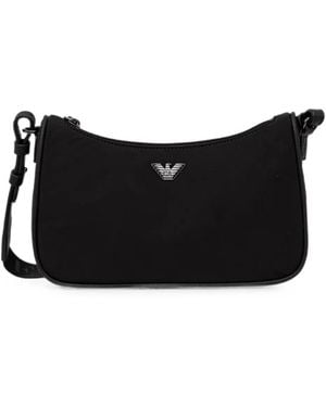 Emporio Armani Schultertasche Mit Logo-Schild - Schwarz