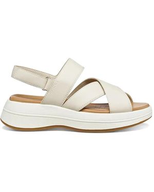 Geox Crossover-Strap Touch-Strap Sandals - White