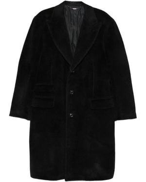 Canali Single-Breasted Notched-Lapels Coat - Black