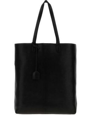 Saint Laurent Leather Tote Bag - Black