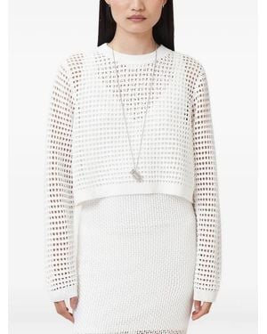 AllSaints Miro Mesh-Knit Midi Dress - White