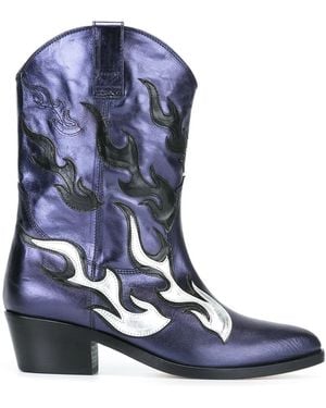 Chiara Ferragni Flame Western Boots - Blue