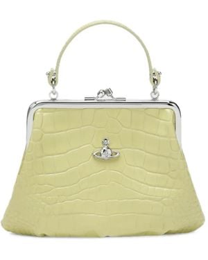 Vivienne Westwood Granny Frame Crocodile-Effect Leather Tote Bag - Metallic