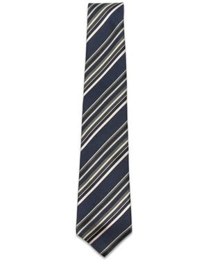 Kiton Diagonal-Stripe Tie - White