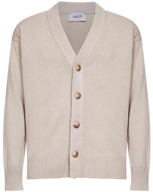 D4.0 Buttoned V-Neck Cardigan - Natural