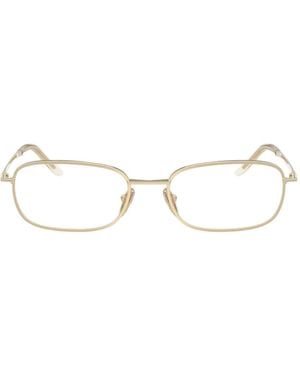 Prada Brille Mit Eckigem Gestell - Natur