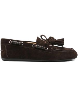 Miu Miu Mocassins Orné De Perles À Glands - Noir