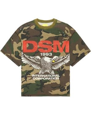 DIET STARTS MONDAY Eagle-Print Camouflage-Pattern T-Shirt - Green