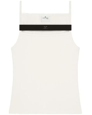 Courreges 90's Rib-Strap Top - White