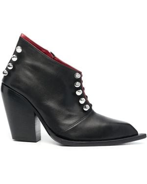 HARDOT Stud-Embellished Pointed Boots - Black